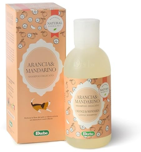 Natural Derma Pet Shampoo Profumato per Cani Arancia e Mandarino da 200 ml | Detergente Delicato e Idratante per un Manto Sano, Morbido e Lucido, Fragranza Agrumata Fresca a Lunga Durata – Made in Italy