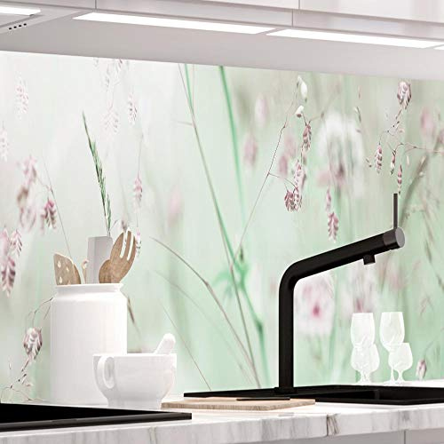 StickerProfis Küchenrückwand selbstklebend Premium WILDBLUMENWIESE 1.5mm, Versteift, alle Untergründe, Hartschicht, 60 x 400cm