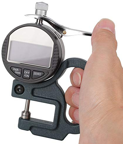 Jauge d'épaisseur Numérique, 0-12,7 mm Testeur de Mesureur d'épaisseur électronique,Mesureur Numérique du Micromètre d'épaisseur 0,01 mm pour Cuir, Outils de Mesure et de Conception