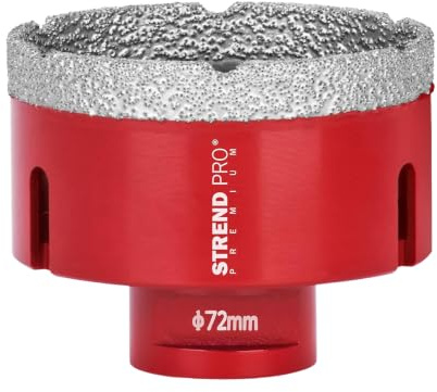 STREND PRO Diamant Bohrkrone Fliesen 72mm | PREMIUM Feinsteinzeug Bohrer für Winkelschleifer Flex M14 | Temperaturbeständiger Fliesenbohrer Diamant | Diamantbohrer/Glasbohrer/Keramik/Porzellanbohrer