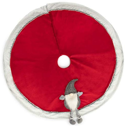 com-four® Premium Weihnachtsbaumdecke zum Schutz vor Tannennadeln – runde Weihnachtsbaumdecke für den Weihnachtsbaum – Unterlage mit Weihnachtswichteln