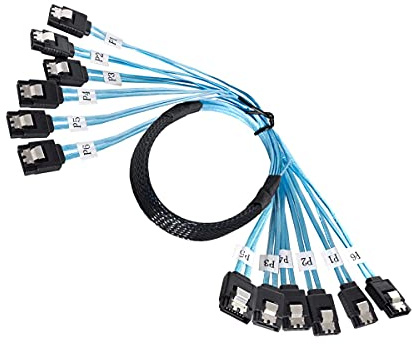 cablecc intern 6 sata 7pin bis 6 SATA 7PIN TARGEL SSD-Festplatte 6GBPS-Datenserver RAID-Kabel