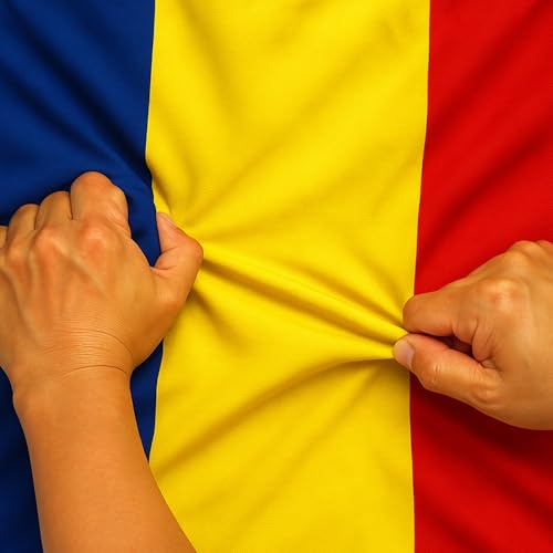 Anley Rip-Proof Bandera de Rumania de 3 capas de doble cara de 3 x 5 pies - Color vivo, encabezado de lona y resistente a las arrugas - Las banderas rumanas más fuertes y duraderas de 3 x 5 pies