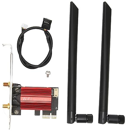 WIFI 6E PCIe WiFi-kort för Stationär Dator, Bluetooth 5.3, 3-bands Trådlös Adapter med MU MIMO, Stöder Windows 11, 10 (AX210 Pro)