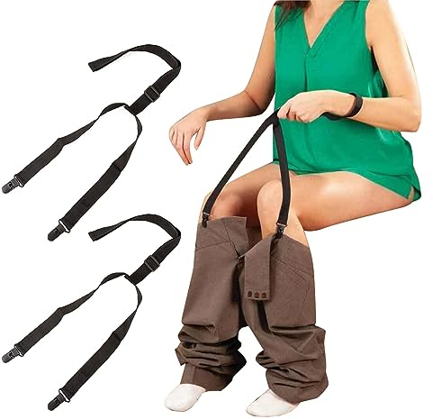 2 PCS Assistive Devices for Elderly, Disability Aids, Reacher Tool, Clip and Pull Dressing Aid - Metal Clip, Handicap Accessories for Daily Living, Dressing Stick for Elderly Adjustable 27-41 Inches