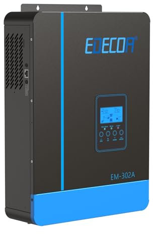 EDECOA 3000W 24V Solar Power Inverter 24V DC to 230V 240V AC Hybrid All-in-One Inverter with 80A MPPT Solar Charger Controller EM-302A (Compatible with Wireless Module ED-BW)