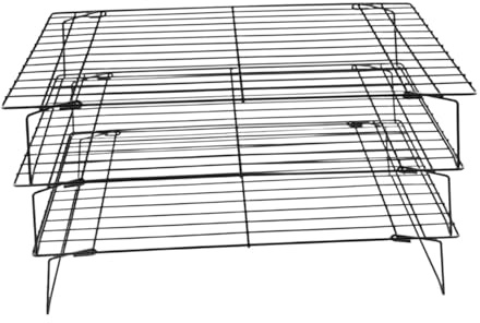 DimyFew Rejilla para Enfriar, Rejilla de Alambre de Acero Inoxidable, Rejilla para Hornear Resistente Y de Alto Rendimiento para Galletas, Pasteles, Pizza, Ga, 3 Niveles