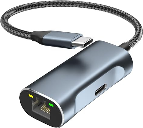 Aibilangose USB C to Ethernet Adapter with 100W Charging Port, 1Gbps Ethernet to USB C Adapter for Chromecast with Google TV, Type-C Gigabit Ethernet LAN Network Connector with Power Delivery