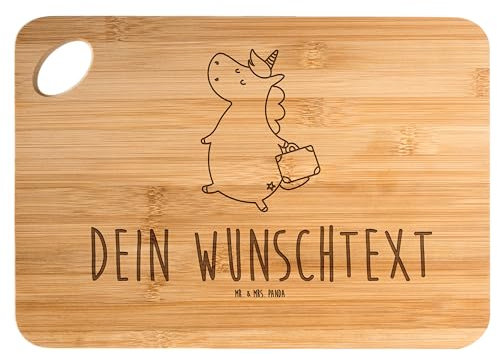 Mr. & Mrs. Panda Personalisiertes Schneidebrett Einhorn Koffer - Personalisierte Geschenke, Mit Initialen, Spaß, Deko, Gepäck, Einhörner, Unicorn, Geschenk Personalisiert, Unicorn