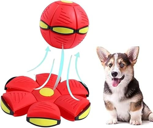 ZHHSUNY Mejora con iluminación para mascotas, bola de platillo volador, bola de platillo volador para mascotas, platillo para perro, gato y juguete maestro (rojo)