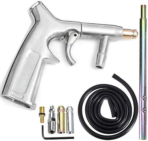 DQZRTUECA Pistola de chorro de arena, máquina de chorro de aire, kit de pistola de chorro de arena for compresor de aire, for trabajos de chorro de aluminio, arena, cáscara de nuez y soda