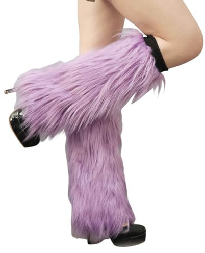 Generisch Damen Winter Stulpen Beinwärmer Aus Kunstfell Beinwärmer 80er Jahre Accessoires Sexy Bein Stulpen Neon 80s Motto Party Fasching Flauschig Tanzen Aerobic Karneval Accessoires Flauschig