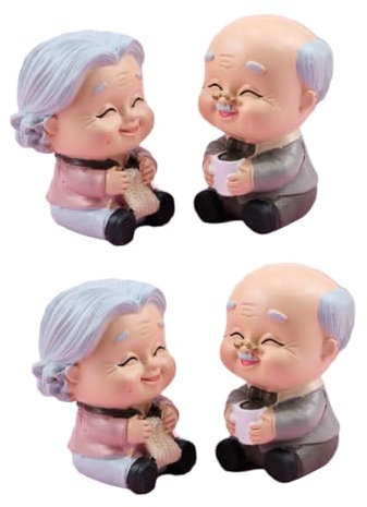 Garneck 2 Set Ornamenti Della Nonna Del Vecchio Topper Per Torte Romantico Torte Nuziali Arredamento Svelare Giradischi Per Torte Per Decorare Festa Dei Nonni Coppie Resina 2 Pezzi * 2