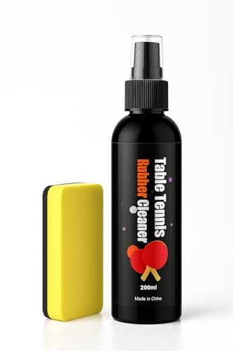 YAGAKI Tischtennis Reinigungsset 200 ml Gummi Tischtennisschläger-Reiniger und Schwamm im Lieferumfang enthalten, Staub entfernen