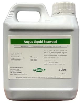 1L Angus Super Lawn Organic 30% Liquid Seaweed - Organic Super Super Strength Seaweed Suitable for ALL types plants. Including Lawns/Turf and Garden, Green House, Trees and House plants