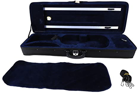 ZenithAur Violin Protection Box with Hygrometer, Full Size Violin Case and Professional Oblong Design, Black