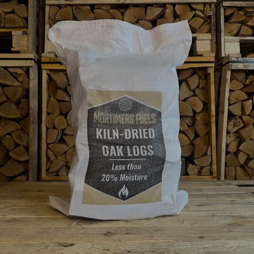 Mortimers Fuels Kiln-Dried Oak Logs Maxi Bag – Dense Hardwood Firewood for Log Burners, Stoves, Fire Pits & Pizza Ovens