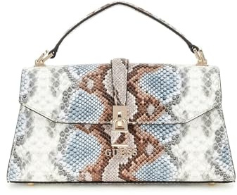 GUESS Queensland Top Handle Flap Bag Misty Blue Multi