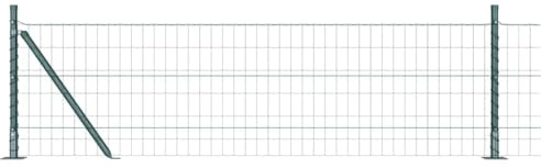 vidaXL Stängsel med stolpe Grön 0,6 x 25 m Stål och PVC, Trädgårds- och terrassstaket, moderna utomhuspaneler, hållbart skydd, stiligt avskildhet, praktisk set