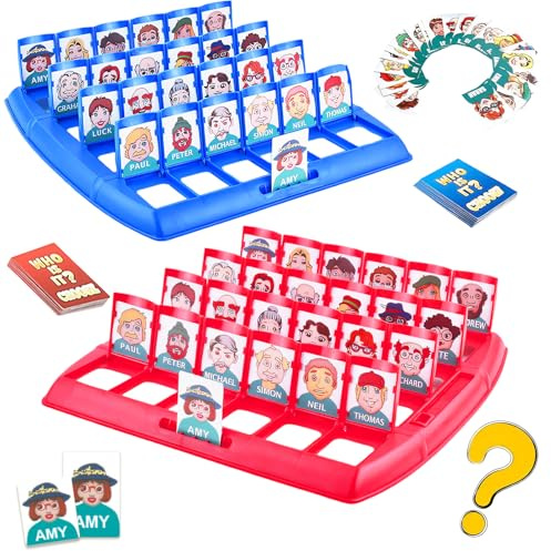 HcvGcm Alphabet Wer Ist Es Spiel, Wer Bin Ich Spiel Für Kinder, Familienfreundliches Ratespiel Mit 2 Spielbrettern Und 96 Charakterkarten, Ideal Für Familienabende, Kinderpartys Und Reisen