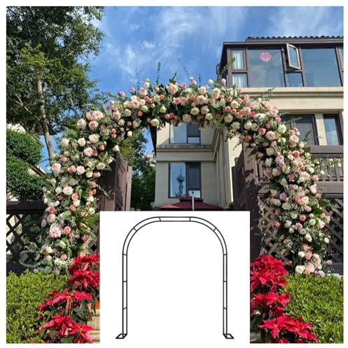 Arche de jardin en métal durable – Support solide résistant aux intempéries pour plantes grimpantes, vignes et lumières – Décoration extérieure (blanc, 200 x 230 cm)