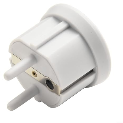 Jotekonoby Adaptador de toma de tierra antiestática para toma de tierra, dispositivo de seguridad para enchufe de pared del hogar, protección de conexión a tierra, compacto, 5 cm, plástico blanco