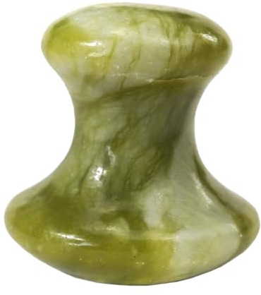 Homoyoyo Piedra de Masaje Facial Gua Sha Set Forma de Hongo Verde Nefrita Masajeador para Circulación Sanguínea Cuidado Piel Relajación Corporal Uso Diario
