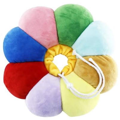 PENIKOKO Collier Anti-Licking pour Chat de Récupération Ajustable et Anti-griffures en Coton PP de Fleur pour Période de Convalescence Après Chirurgie