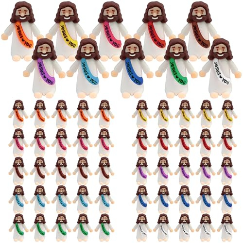 VVJIJILLY 50pcs Mini Jesus Figures Set, Baby Jesus Figurines Mini Figures