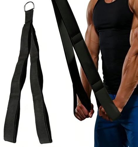 KOMUNJ Trizepsseil Kabelbefestigung, Trizeps-Pull-Down-Seil, Extra Langer Arm, Weiß, Vliesstoff, Einheitsgröße, für Fitnessstudio
