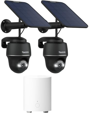 Reolink 5MP Solar Überwachungskamera Akku, 355°/140° Schwenkbar WLAN Kamera Outdoor mit Home Hub Mini, Lokales Verwaltungs- und Speichersystem, Keine Monatlichen Gebühren