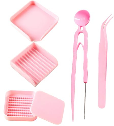 Fuse Beads Kit, 6-in-1 praktische Bastelwerkzeuge, Kunststoffpinzette mit Schaufel und Ausrichtungsschale für Kinder und Erwachsene