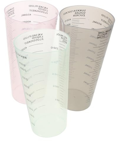 UTHCLO Misurini per Detersivo Liquido e Ammorbidente Trasparenti in Plastica Infrangibile, Set da 3 Pezzi con Scala Graduata, Misurini Dosatori per Bucato Multiuso, Pratici per