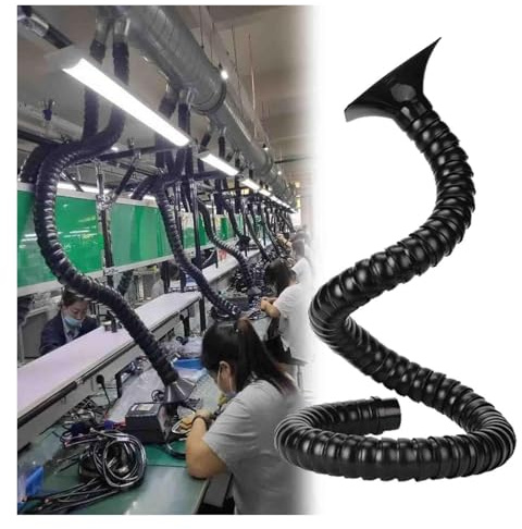 Heavy-Duty Fume Extraction Arm for Soldering & Welding, Flexible Dust & Smoke Removal Vent Hose, Industrial Ventilation System (1M/3ft, 68MM/2.7in Hood)
