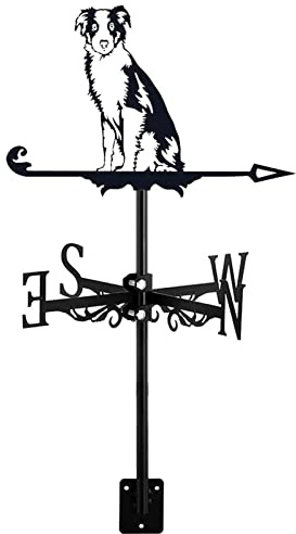 YUANCHUTOP Banderuola segnavento in Metallo, Grande Ornamento per Cani, banderuola segnavento in Ferro Nero, retrò, Decorazione per Giardino, Patio, Cortile, indicatore di direzione del Vento