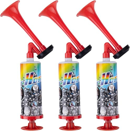 3Pack Air Horn Handheld, Air Horns, Airhorn Loud Noise Maker In Various Activities, Handheld Air Pump Loud Sound Hand Signal Horn, Suitable For Car Marine Boats Sports Events
