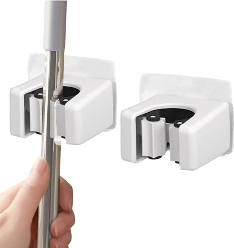 Support mural pour balai – 2 pièces de rangement robuste – Support de rangement pour balai | pour pelle à poussière, gadgets sous vide, maison, bureau, dortoir, camping-car, cuisine, salle de bain