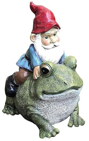 Playful Frog Gnome Garden Statue, Charming Outdoor and Indoor Decor, Resin Design for Lasting Appeal