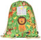 HECKBO Kinder Turnbeutel inkl. Sichtfenster - Dschungel - Sportkleidung Trinkflasche- Kindergarten, Schule, Stoffbeutel Kita - Rucksack, Tasche, Sportrucksack, Sportbeutel Junge Mädchen