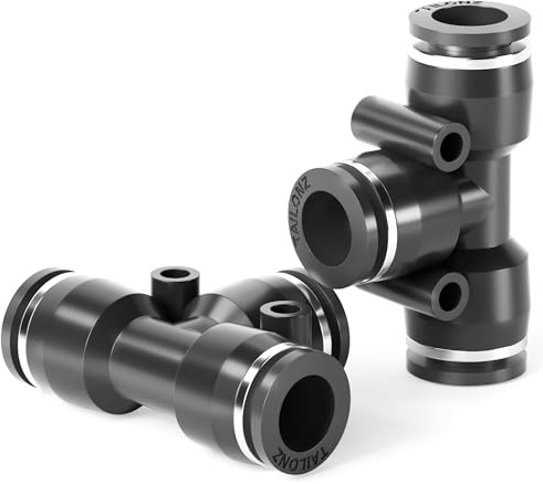Tailonz Pneumatic - Juego de 10 conectores de plástico para tubo de conexión de 1/2 pulgadas de diámetro exterior de ajuste a presión (tee 1/2)