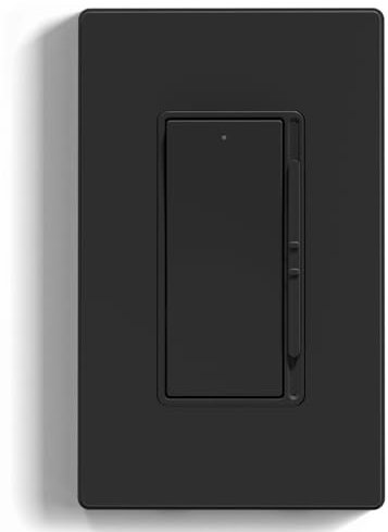 ELEGRP Digital Dimmer Light Switch for 300W Dimmable LED/CFL Lights and 600W Incandescent/Halogen, Single Pole/3-Way LED Slide Dimmer Light Switch, Wall Plate Included, UL Listed, 1 Pack, Matte Black