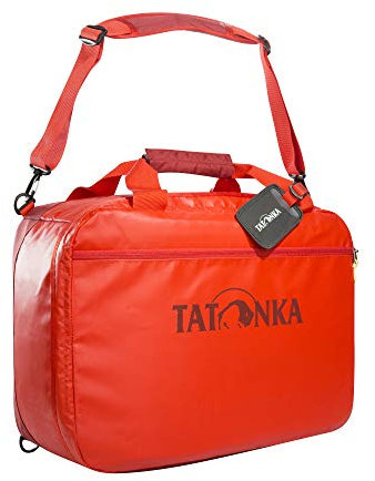 Tatonka 1970 Flight Barrel 35l-Reisetasche mit Rucksackfunktion aus LKW-Plane - 50x36x20 cm - wasserfest, pflegeleicht und robust - Handgepäcktasche - 35 Liter - Damen und Herren - rot-orange