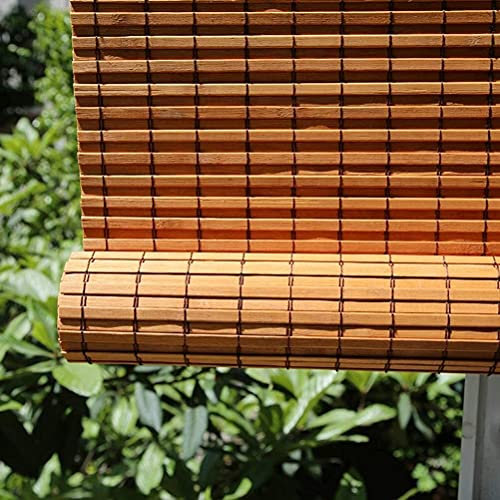 SJMFGF Bambus-Rollo, natürlicher Fensterschutz, Sonnenschutz, atmungsaktiv, dekorative Jalousien, für Innen- und Außenbereich, verschiedene Größen (Größe: 120 x 160 cm)