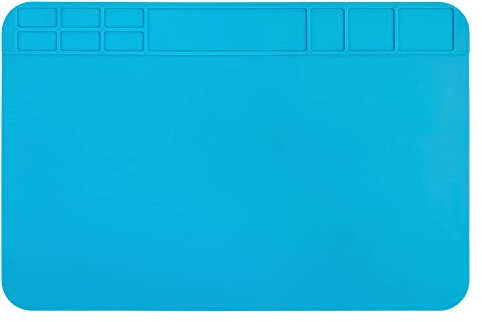 Silikon 500℃ Hitzebeständige Magnetische Arbeitsmatte Silikonmatte, 30x20cm Lötmatte Antistatische Reparatur Matte Soldering Mat für Lötpistolen, Elektronik, Smartphone, Uhren