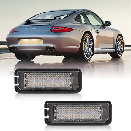 njssjd 2 x LED-Kennzeichenbeleuchtung für Porsche Cayenne 958 911 Carrera 996 997 Boxster 987 Cayman 987 Canbus, keine Fehler, hintere LED-Tag-Lampen