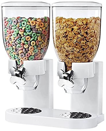 Kitchen Gadgets Multifunctional Double Head Cereal Dispenser Cereal Machine (Color : White)