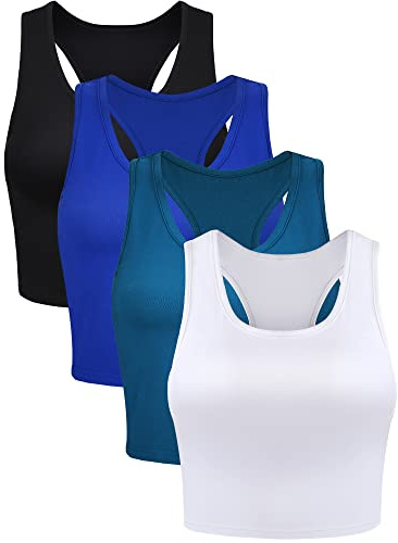 BOAO Damen Basic Crop Top Basic (4er Pack)