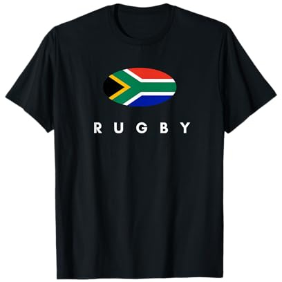 Rugby-Text mit Südafrika-Flagge T-Shirt
