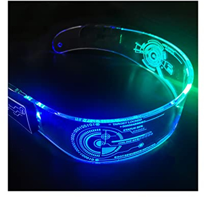 Fency USB Rechargeable LED Light Up Glasses,7 Colors Changing Flashing Luminous Glasses for Cosplay Halloween Bar Club Party