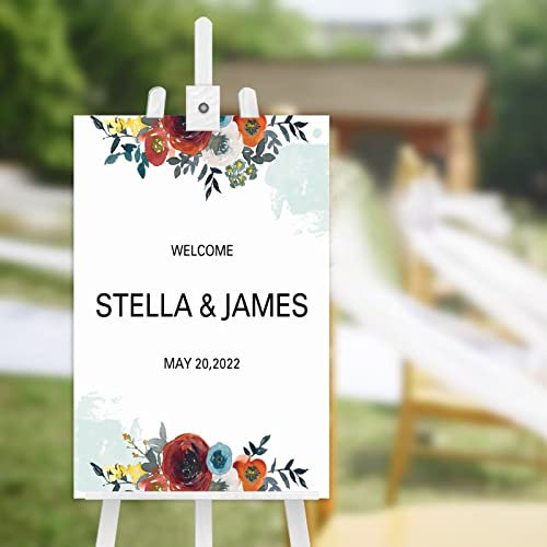 Personalisierbares Willkommensschild aus Holz, personalisierbar, Marsala-Willkommensschild, personalisiertes Hochzeitszeremonie, Willkommensschild für Hochzeit, 45,7 x 30,5 cm